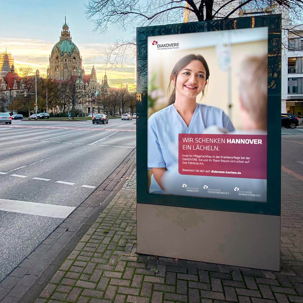 Citylight in Hannover: Recruitingkampagne OOH