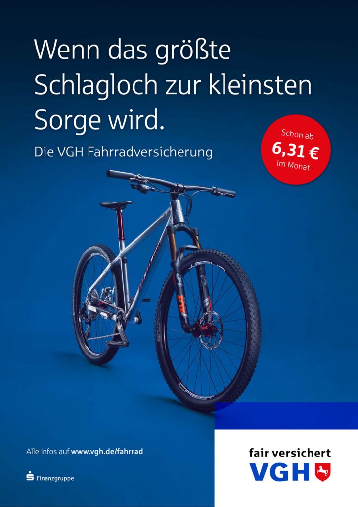 Plakat zur Werbekampagne für die Versicherung für Fahrräder