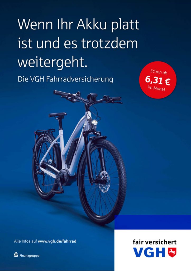 Plakat zur Werbekampagne für die Versicherung für Fahrräder