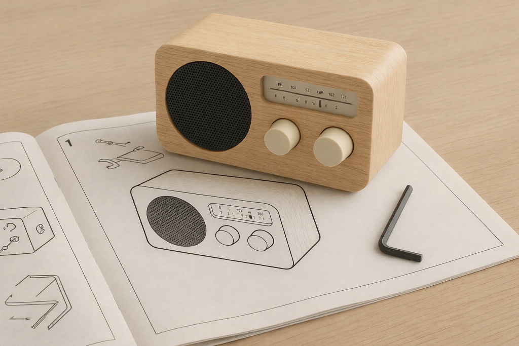 Ein kleines Radio, bereit für einen Funkspot